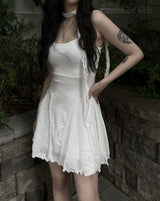 flared scarf mini dress (2color)