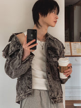 Metro Washing Damage Denim Jacket