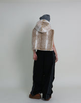 Tier Bambi Fake Fur Hooded Vest (Short Quilted)