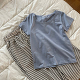 Fluffy Modal. スパンデックス半袖Tシャツ