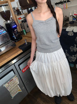 Nahisi Dot Shirring Sleeveless
