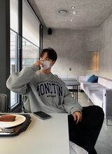 Urban Monton Embroidery Double Middle Finger Happo Over Sweatshirt