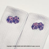 Dice Logo Crew Socks White