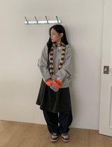 Giten Color Wool Hood Zip-Up Knit Cardigan