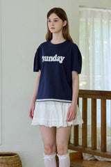 レースレタリングTシャツ（2色）