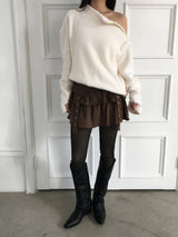 Unbal zipper loose knit