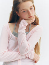 Halter Button T-Shirt (Pink)