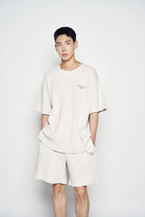 25SS エンボロゴワッフルショートスリーブTシャツ アイボリー