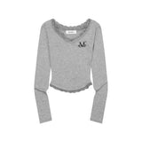 サニアレースVネック長袖Tシャツ (3Color)