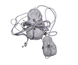 DOUBLE POCKET STRING CROSS BAG GREY