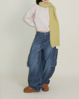 Square pocket balloon fit corduroy pants