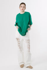 DAMAGED JEANS_WHITE