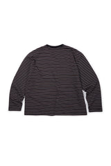 (BASE) STRIPE POCKET LONG SLEEVE (NAVY)