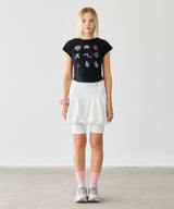グラフィッククロップTシャツ ブラック