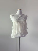 ining strap frill top (ivory)