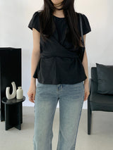 Amélie Shirred Wrap Blouse