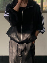 Bleu Overfit Track Hood Windbreaker
