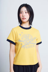 ユニバーサルプリント ½Tシャツ (yellow/navy)