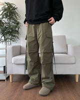 Cotton strap cargo pants
