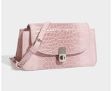 Luxury Croc-Embossed Mini Square Bag Chain Handle Crossbody Shoulder Bag