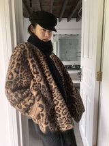 High-End Leopard Suede Fur Jacket