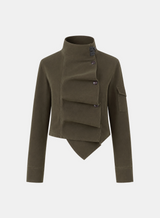 Evelyn Asymmetric Layered Military Jacket