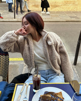 Shaming V-neck knit/4 colors