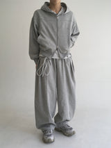 curved hood zip up(2colors)