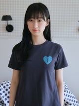ハートロゴTシャツ - ディープネイビー