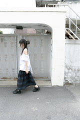 check stripe twoway cotton skirt(2colors)