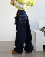 neon stitches wide pants