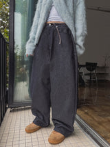 Diano raw balloon denim pants