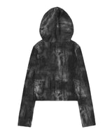 [NF] DENIM SEE-THROUGH WASHING COWL HOODIE (BLACK)_F24QB279