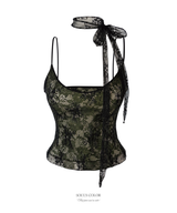 ロザリー レース スカーフトップ (2. Matcha Black)