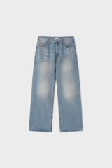 Pure straight denim pants