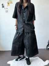 Daryl Rivet Stitch Raw Denim Bermuda Shorts 2color
