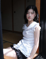 FLOWER LACE SLEEVELESS(WHITE)