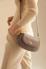 Poppy Rounded Crossbody Bag - Mud