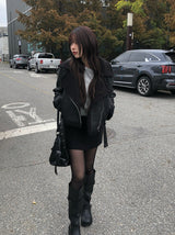 [Belt Set] Ropan Wool Mini Belt Skirt