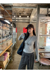 Stripe strap lace banding pants