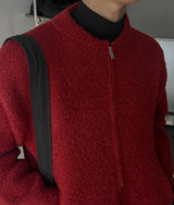 ASCLO Boucle Like Zip Up Cardigan (4color)