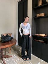 Pure Fake See-Through Two-Piece Long Sleeve T-Shirt