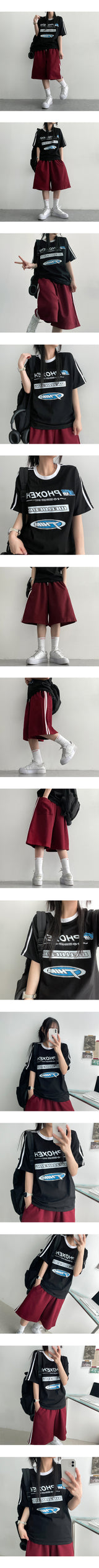 Moju ツーライントラックバミューダトレーニングショーツ