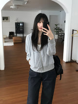 ラージストライプフーデッドジップアップ (one color)