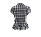 Avina Plaid Peplum Blouse