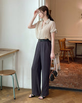 Flynn Summer Cool Pintuck Wide Slacks