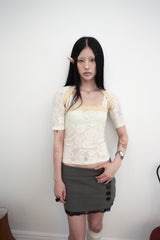 [香] Classic Button Skort (SS & Lace ver) (Gray)