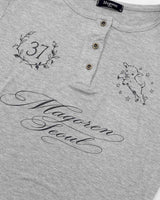クラブNo.37ヘンリーネックTシャツ メランジグレー