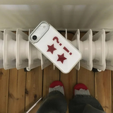 Dot Star burgundy Silver Epoxy Bumper Case 