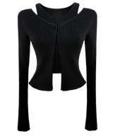 Hush layered ribbed knit top